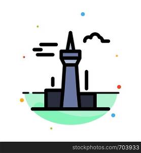 Architecture and City, Buildings, Canada, Tower, Landmark Abstract Flat Color Icon Template