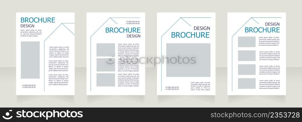 Architecture and construction service blank brochure design. Template set with copy space for text. Premade corporate reports collection. Editable 4 paper pages. Tahoma, Myriad Pro fonts used. Architecture and construction service blank brochure design