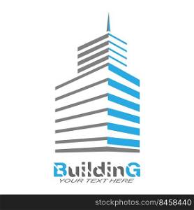 Architecture and construction. Vector template of a logo, sticker or brand. Flat style