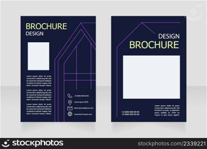 Architecture and design service blank brochure design. Template set with copy space for text. Premade corporate reports collection. Editable 2 paper pages. Tahoma, Myriad Pro fonts used. Architecture and design service blank brochure design