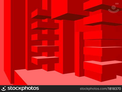 Architecture background with abstract cubes composition and minimalistic style