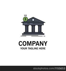 Architecture, bank, banking, building, federal Flat Color Icon Vector