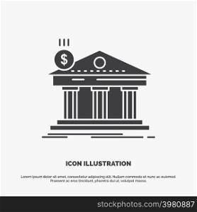 Architecture, bank, banking, building, federal Icon. glyph vector gray symbol for UI and UX, website or mobile application