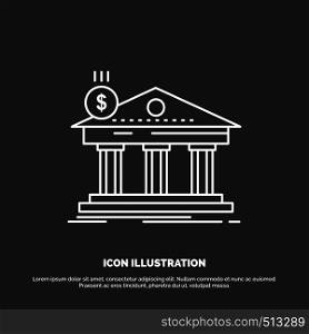 Architecture, bank, banking, building, federal Icon. Line vector symbol for UI and UX, website or mobile application. Vector EPS10 Abstract Template background