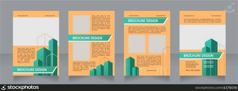 Architecture blank brochure design. Planning office buildings. Template set with copy space for text. Premade corporate reports collection. Editable 4 paper pages. Calibri, Arial fonts used. Architecture blank brochure design
