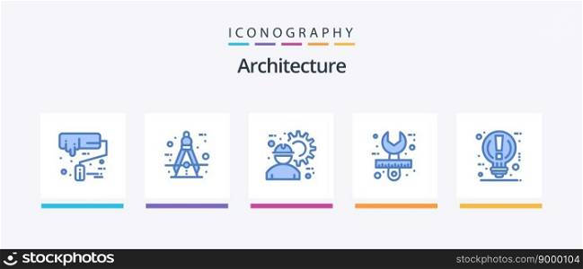Architecture Blue 5 Icon Pack Including stationery. creative. tool. architect. labour. Creative Icons Design