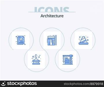 Architecture Blue Icon Pack 5 Icon Design. lift. elevator. interior. program algorithm. data architecture