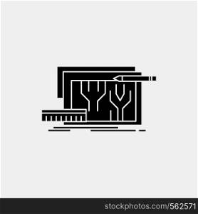 Architecture, blueprint, circuit, design, engineering Glyph Icon. Vector isolated illustration. Vector EPS10 Abstract Template background