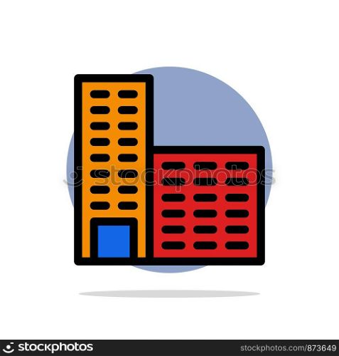 Architecture, Building, Construction Abstract Circle Background Flat color Icon