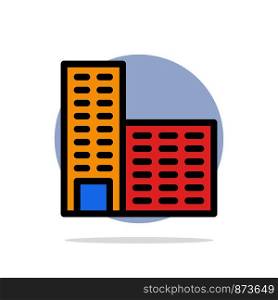 Architecture, Building, Construction Abstract Circle Background Flat color Icon