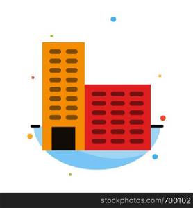 Architecture, Building, Construction Abstract Flat Color Icon Template
