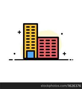 Architecture, Building, Construction  Business Flat Line Filled Icon Vector Banner Template
