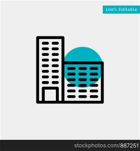 Architecture, Building, Construction turquoise highlight circle point Vector icon