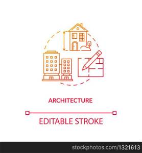 Architecture, building creation concept icon. Urban construction planning idea thin line illustration. Groundwork, architectural plan making. Vector isolated outline RGB color drawing