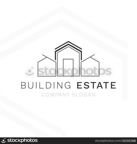 Architecture building home real estate logo icon minimal style design isolated on abstract background vector illustration