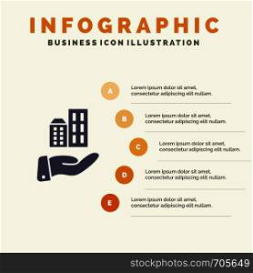 Architecture, Business, Modern, Sustainable Solid Icon Infographics 5 Steps Presentation Background