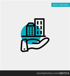 Architecture, Business, Modern, Sustainable turquoise highlight circle point Vector icon