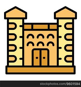 Architecture castle icon outline vector. Slovak map. Polygon tourism color flat. Architecture castle icon vector flat