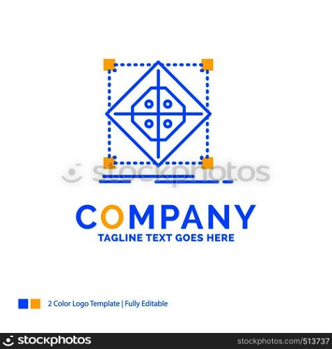 Architecture, cluster, grid, model, preparation Blue Yellow Business Logo template. Creative Design Template Place for Tagline.