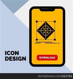Architecture, cluster, grid, model, preparation Glyph Icon in Mobile for Download Page. Yellow Background. Vector EPS10 Abstract Template background