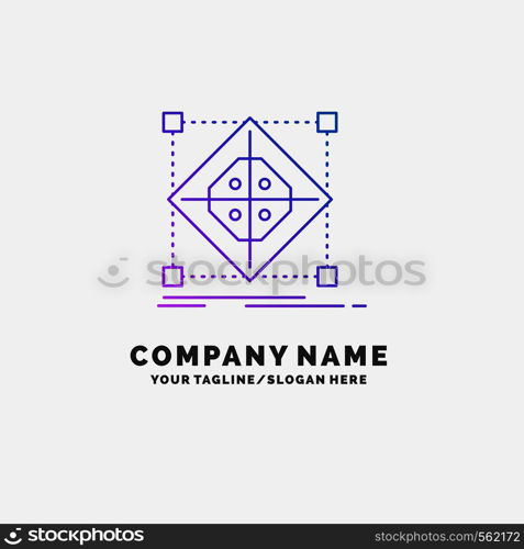 Architecture, cluster, grid, model, preparation Purple Business Logo Template. Place for Tagline. Vector EPS10 Abstract Template background