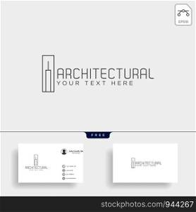 Architecture construction logo template vector icon elements with business card. Architecture construction logo template vector icon elements
