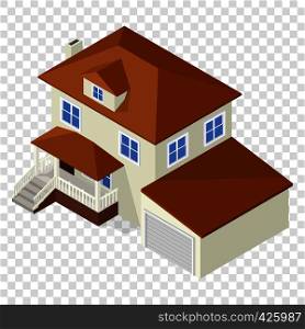 Architecture cottage in isometric 3d style on transparent background. Architecture isometric cottage
