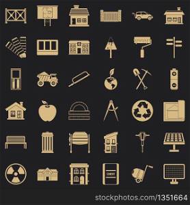 Architecture equipment icons set. Simple style of 36 architecture equipment vector icons for web for any design. Architecture equipment icons set, simple style