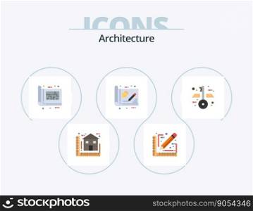 Architecture Flat Icon Pack 5 Icon Design. drawing. business. sketch. blue print. plan