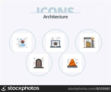 Architecture Flat Icon Pack 5 Icon Design. estate. laptop. architecture. house. program algorithm