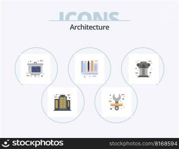 Architecture Flat Icon Pack 5 Icon Design. ruler. design. stationery. architect. property presentation