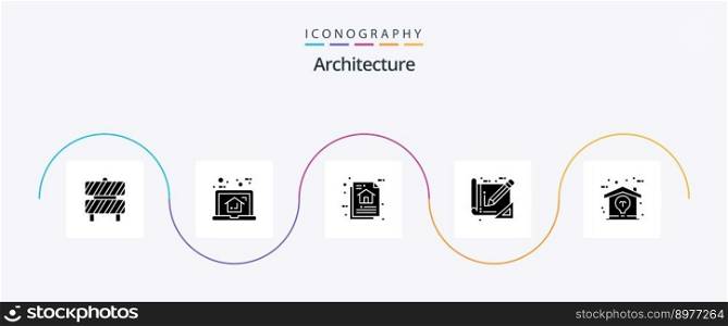 Architecture Glyph 5 Icon Pack Including construction. architecture. estate. tools. document