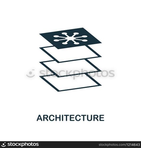 Architecture icon. Monochrome style design from machine learning collection. UX and UI. Pixel perfect architecture icon. For web design, apps, software, printing usage.. Architecture icon. Monochrome style design from machine learning icon collection. UI and UX. Pixel perfect architecture icon. For web design, apps, software, print usage.