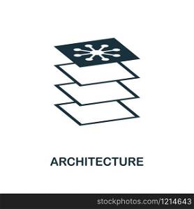 Architecture icon. Monochrome style design from machine learning collection. UX and UI. Pixel perfect architecture icon. For web design, apps, software, printing usage.. Architecture icon. Monochrome style design from machine learning icon collection. UI and UX. Pixel perfect architecture icon. For web design, apps, software, print usage.
