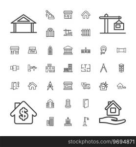 Architecture icons Royalty Free Vector Image