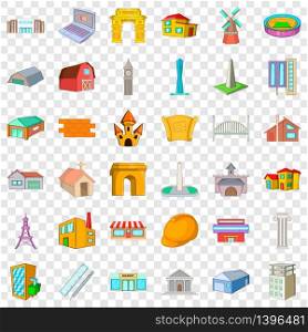 Architecture icons set. Cartoon style of 36 architecture vector icons for web for any design. Architecture icons set, cartoon style