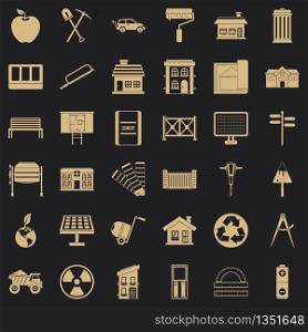 Architecture icons set. Simple style of 36 architecture vector icons for web for any design. Architecture icons set, simple style