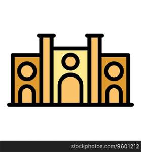 Architecture landmark icon outline vector. Monument building. Tower culture color flat. Architecture landmark icon vector flat