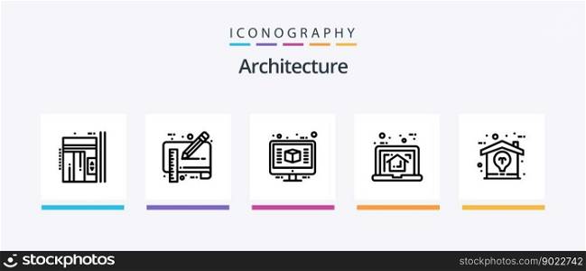 Architecture Line 5 Icon Pack Including architecture. tool. idea. tape. working area. Creative Icons Design