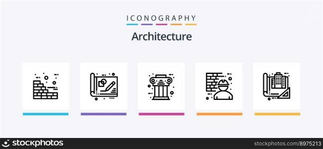 Architecture Line 5 Icon Pack Including design. construction. design. architect. man. Creative Icons Design