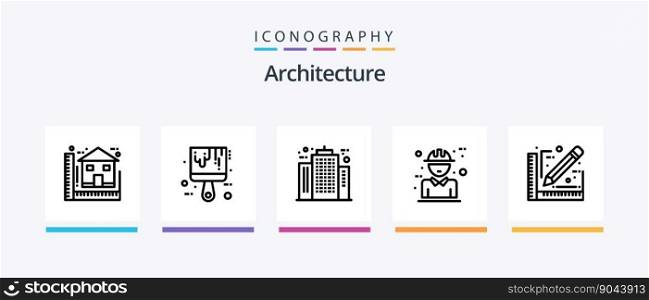 Architecture Line 5 Icon Pack Including idea. draft. home. business. skyscraper. Creative Icons Design