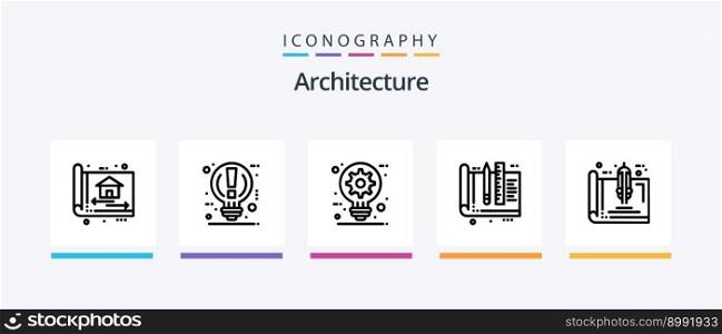 Architecture Line 5 Icon Pack Including idea. wall. building. construction. drawing. Creative Icons Design
