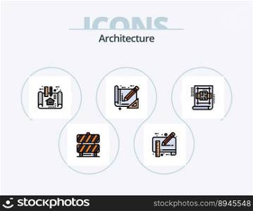 Architecture Line Filled Icon Pack 5 Icon Design. architecture. bank. render. architecture. plan