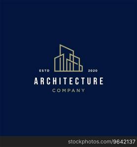 Architecture minimalist logo design Royalty Free Vector