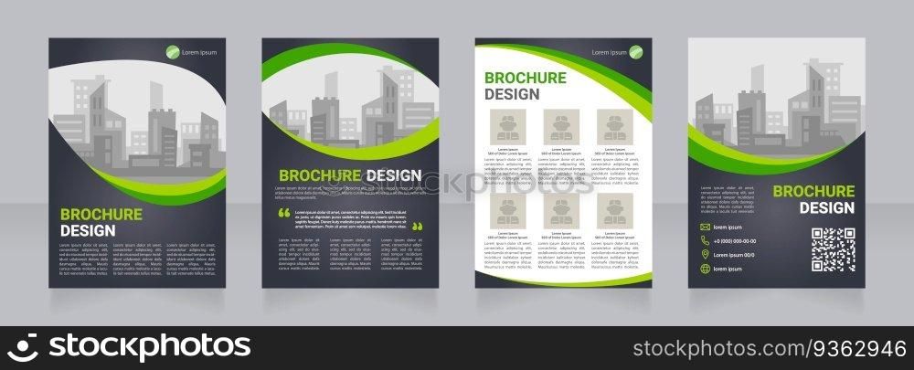 Architecture office profile blank brochure design. Employee photos. Template set with copy space for text. Premade corporate reports collection. Editable 4 paper pages. Myriad Pro, Heebo fonts used. Architecture office profile blank brochure design