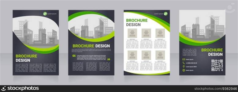 Architecture office profile blank brochure design. Employee photos. Template set with copy space for text. Premade corporate reports collection. Editable 4 paper pages. Myriad Pro, Heebo fonts used. Architecture office profile blank brochure design