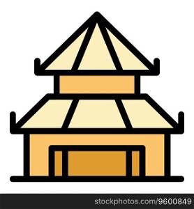 Architecture pagoda icon outline vector. Chinese building. House temple color flat. Architecture pagoda icon vector flat