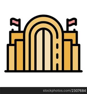 Architecture parliament icon. Outline architecture parliament vector icon color flat isolated. Architecture parliament icon color outline vector