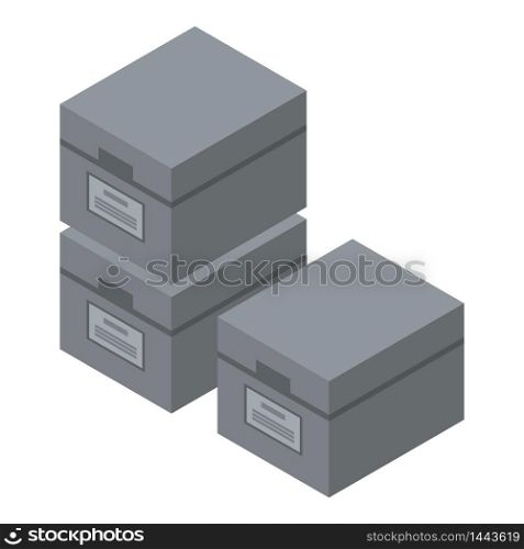 Archive box icon. Isometric of archive box vector icon for web design isolated on white background. Archive box icon, isometric style