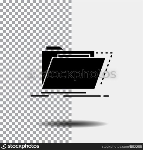 Archive, catalog, directory, files, folder Glyph Icon on Transparent Background. Black Icon. Vector EPS10 Abstract Template background